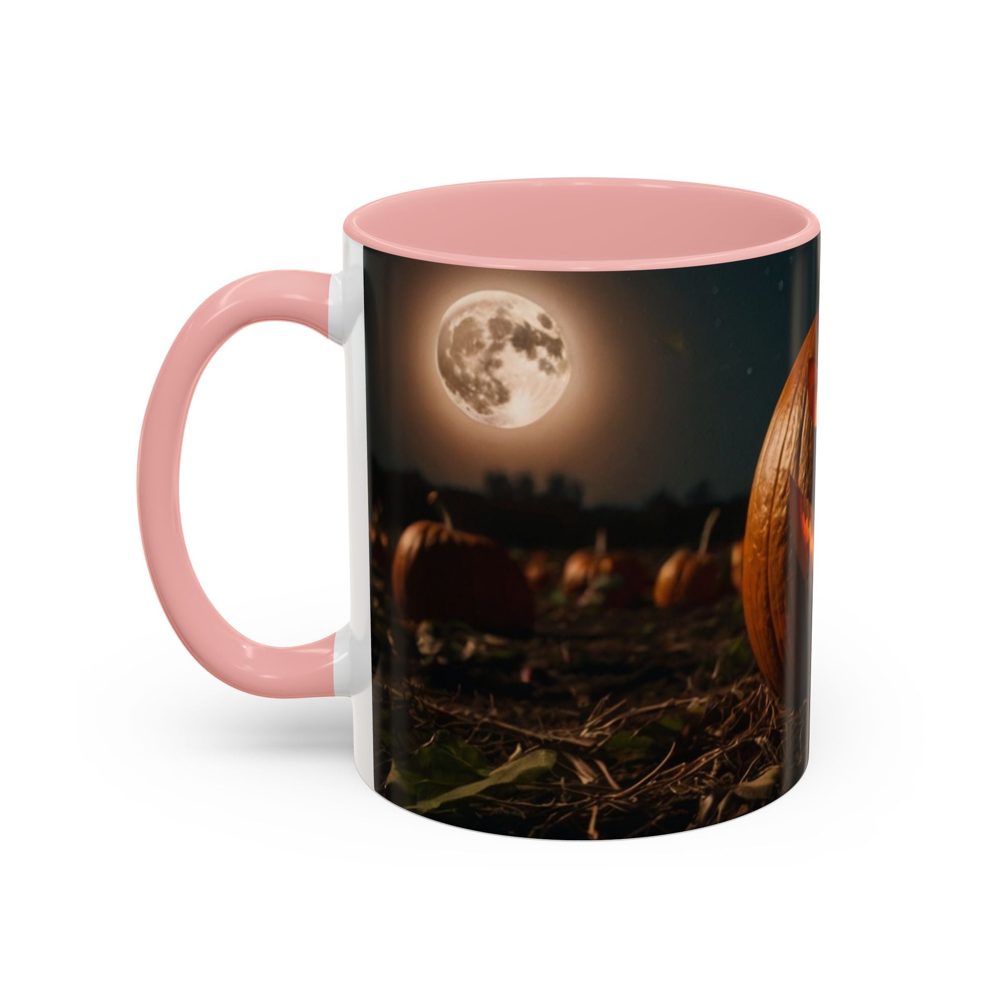 Halloween Pumpkin Accent Coffee Mug - Spooky Design for Fall Celebrations horror full moon