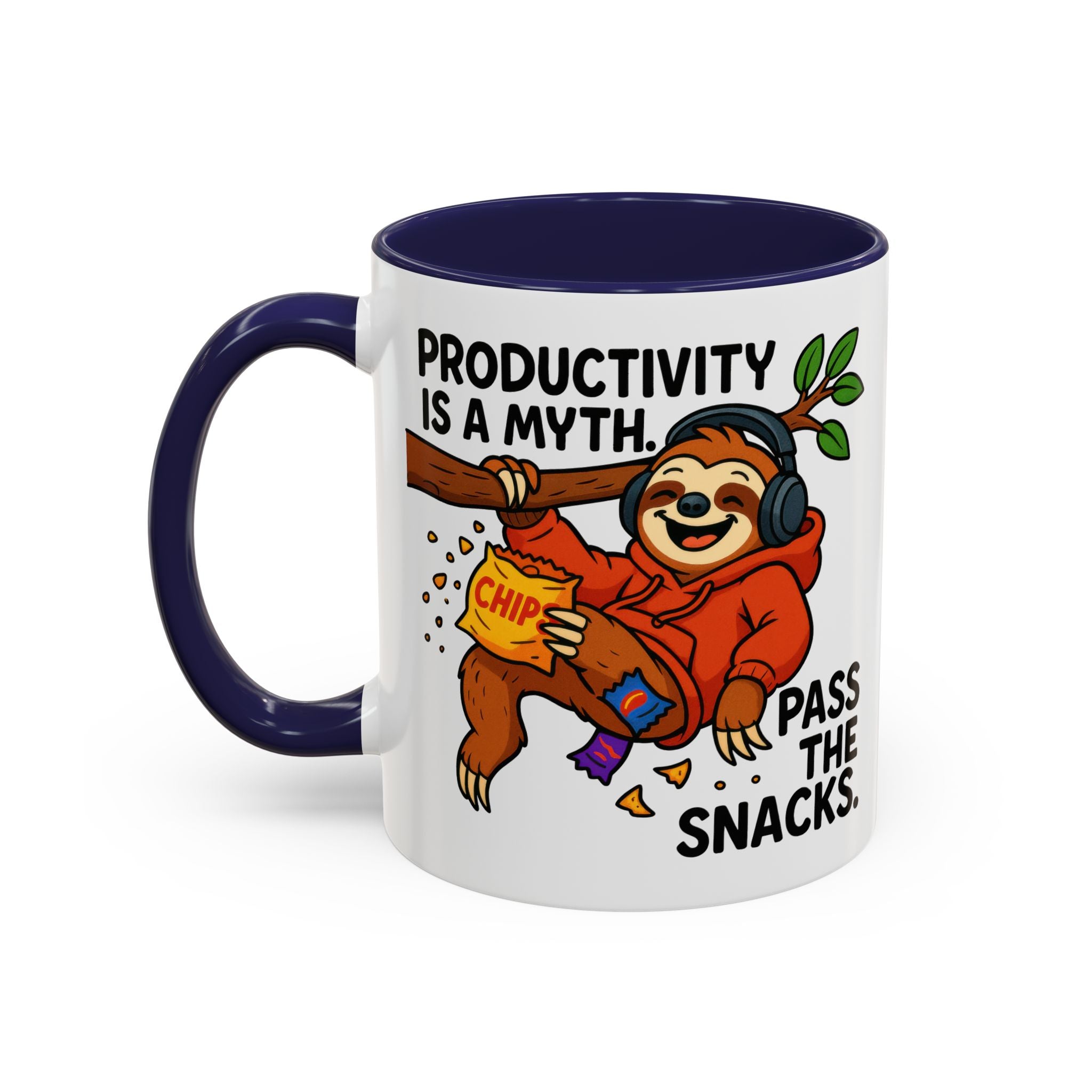 Funny Sloth Coffee Mug, Humor Mug Gift, Productivity Myth Mug, Cute Sloth Cup, Quirky Office Mug