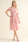 And The Why Full Size Smocked Waist Printed Midi Dress