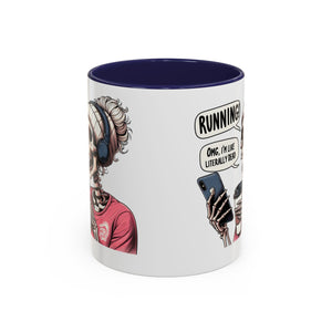Running Skeleton Coffee Mug - Perfect for Fitness Lovers, Halloween Decor, Gift for Runners, Funny Tea Cup, Workout Enthusiast