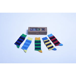 Men's 5-Pair Colorful Striped Socks
