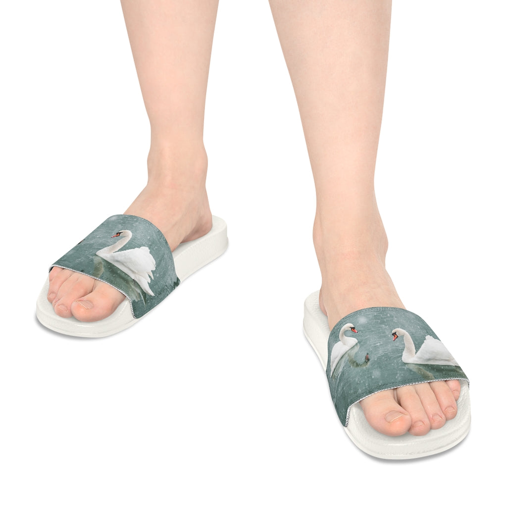 white swan Youth Slide Sandals