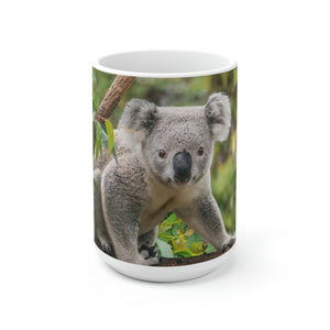 Koala on tree branch White Ceramic Mug