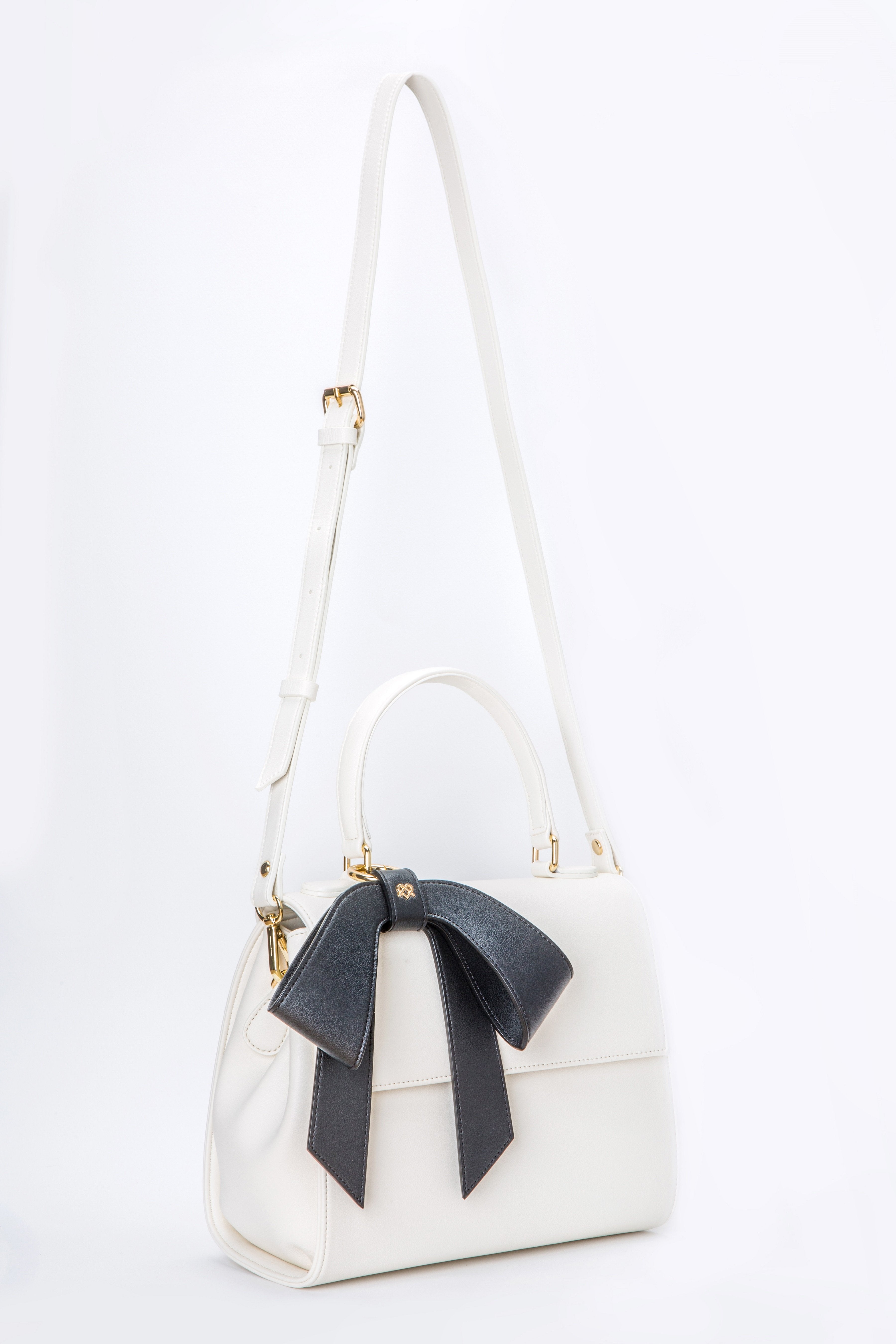 Cottontail - White+Black Vegan Leather Bag