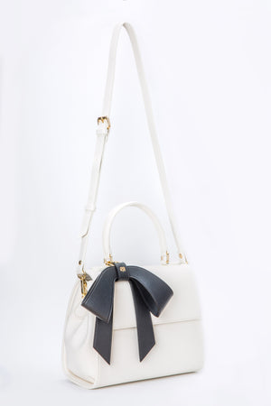 Cottontail - White+Black Vegan Leather Bag