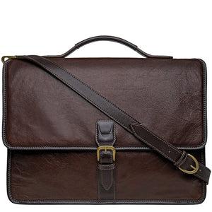 Hidesign Harrison Buffalo Leather Laptop Briefcase