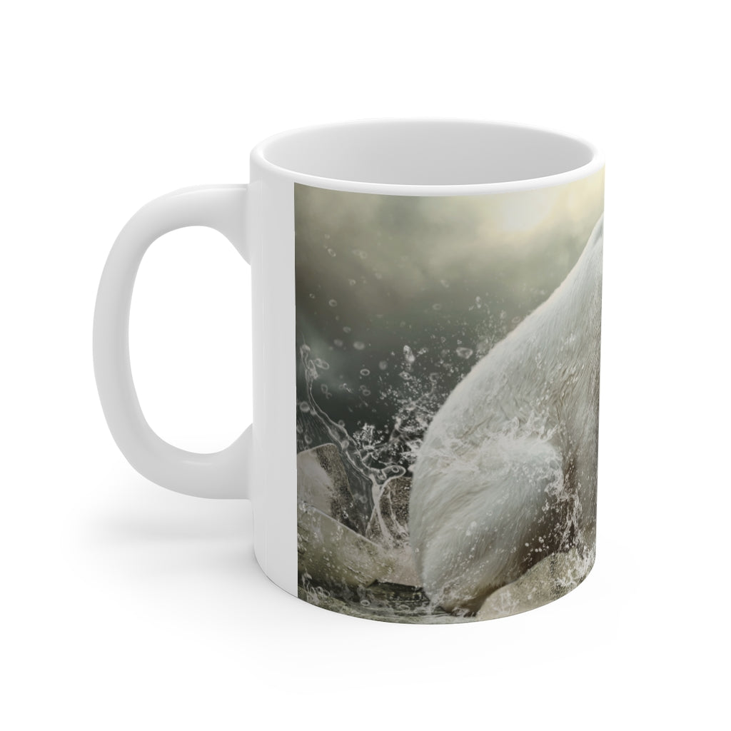 White polar bear on the ice Mug 11oz