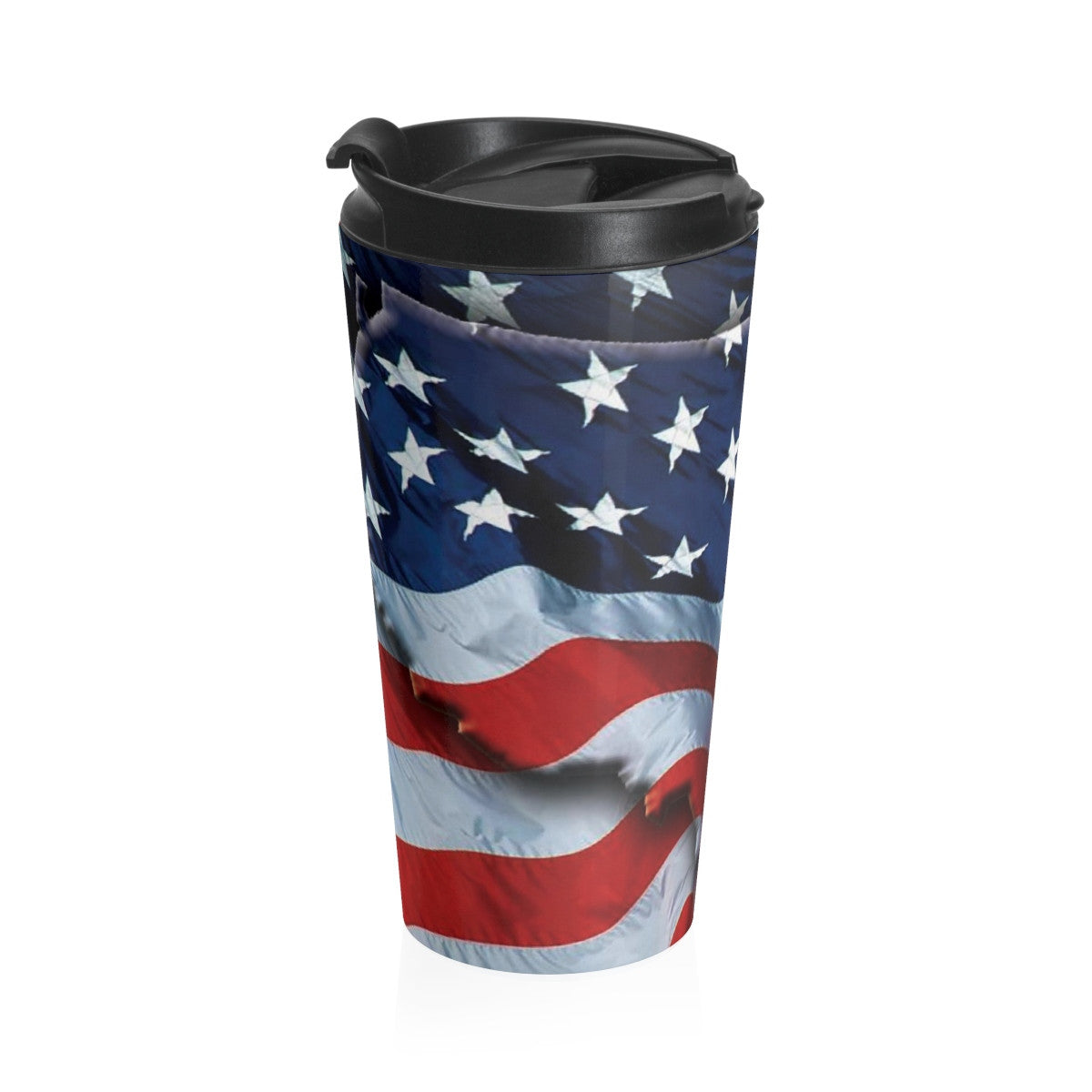 American Freedom Flag and Eagle Stainless Steel Travel Mug