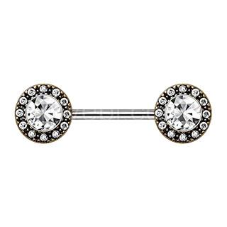 Antique Gold Plated Grand Cubic Nipple Bar