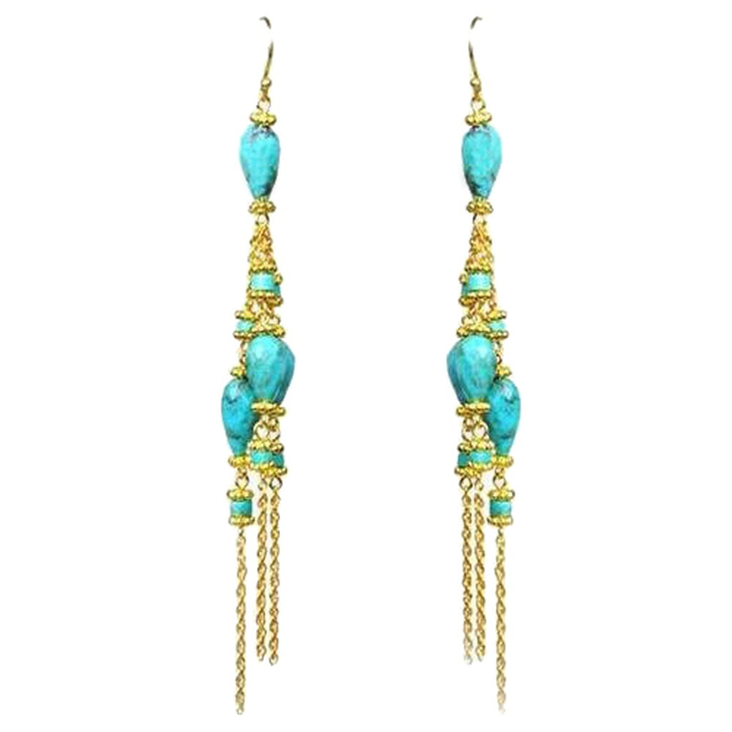 Turquoise Linear Chandelier Earrings