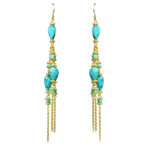 Turquoise Linear Chandelier Earrings