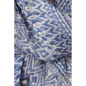 Blue scarf in zig zag print