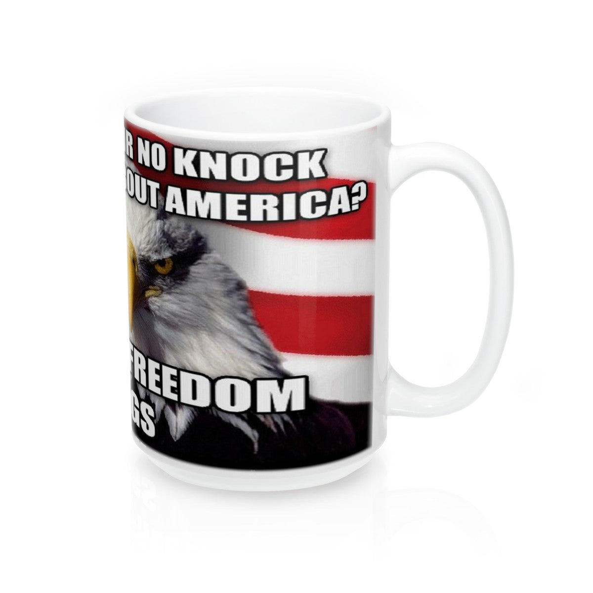 Freedom Rings USA flag eagle  Mug 15oz