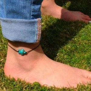 Carved Boho Turquoise Turtle Anklet Ankle Bracelet