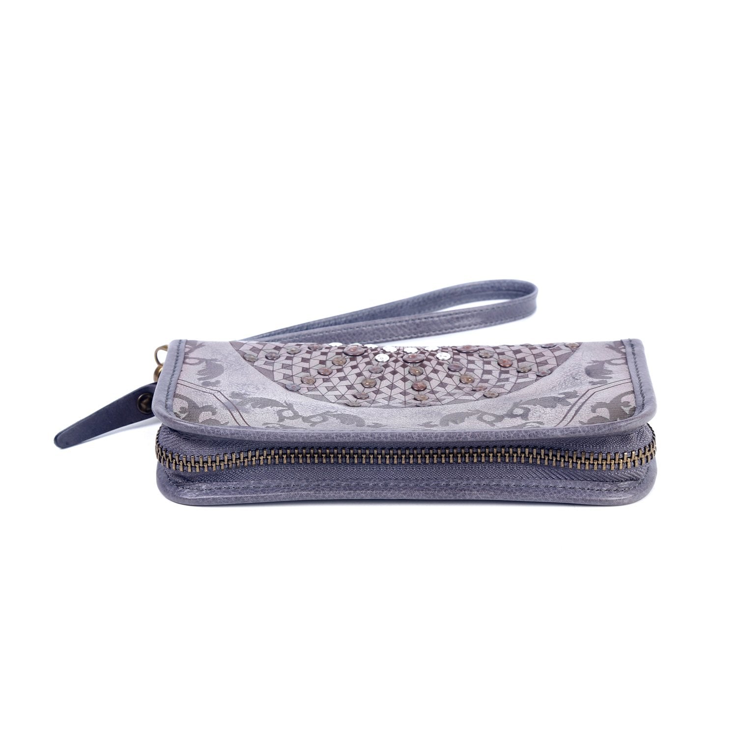 Golden Mola Leather Clutch