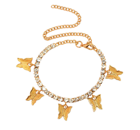 Kaura Butterfly Anklet - Gold
