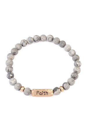 "Faith" Natural Stone Message Bracelet