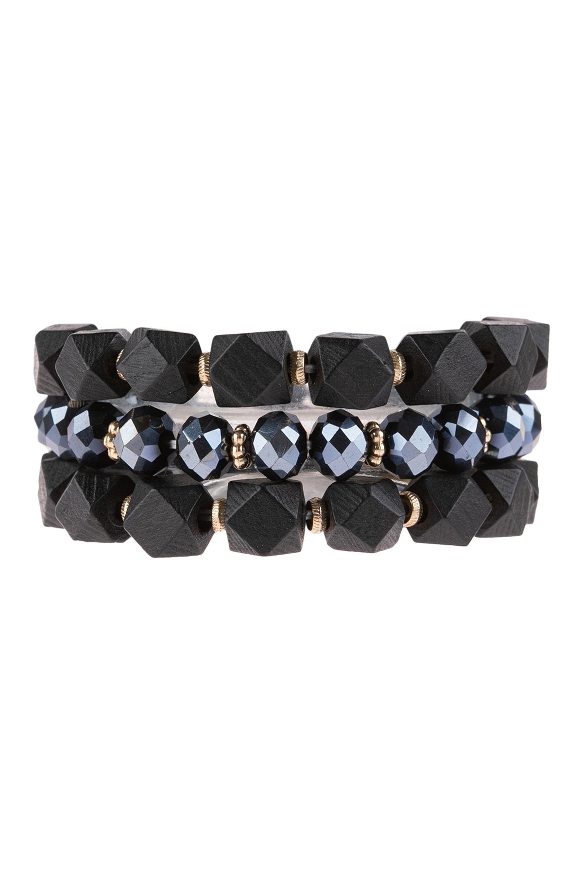 Hdb3226 - Three Lines Beads Bracelet