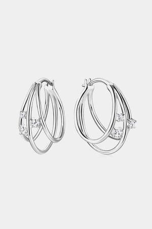 Moissanite 925 Sterling Silver Layered Earrings