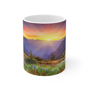 Sunset mountain valley view Ceramic Mug 11oz