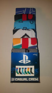 playstation mens casual crew socks fits shoe size 8 12 six pairs new in package