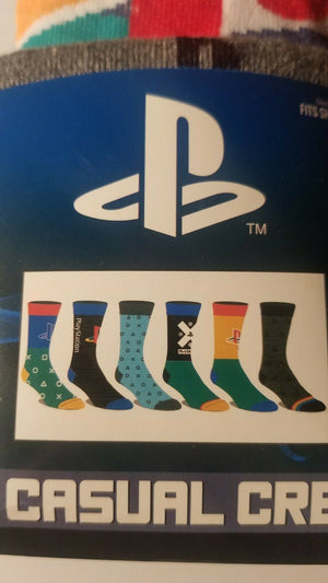 playstation mens casual crew socks fits shoe size 8 12 six pairs new in package