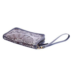 Golden Mola Leather Clutch