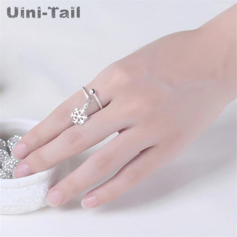 Sterling Silver Open Dangling Snowflake Ring