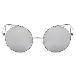 DUBLIN | CA03 - Women Mirrored Lens Round Cat Eye Sunglasses