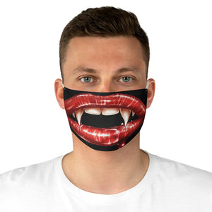 Vampire teeth red lips Fabric Face Mask