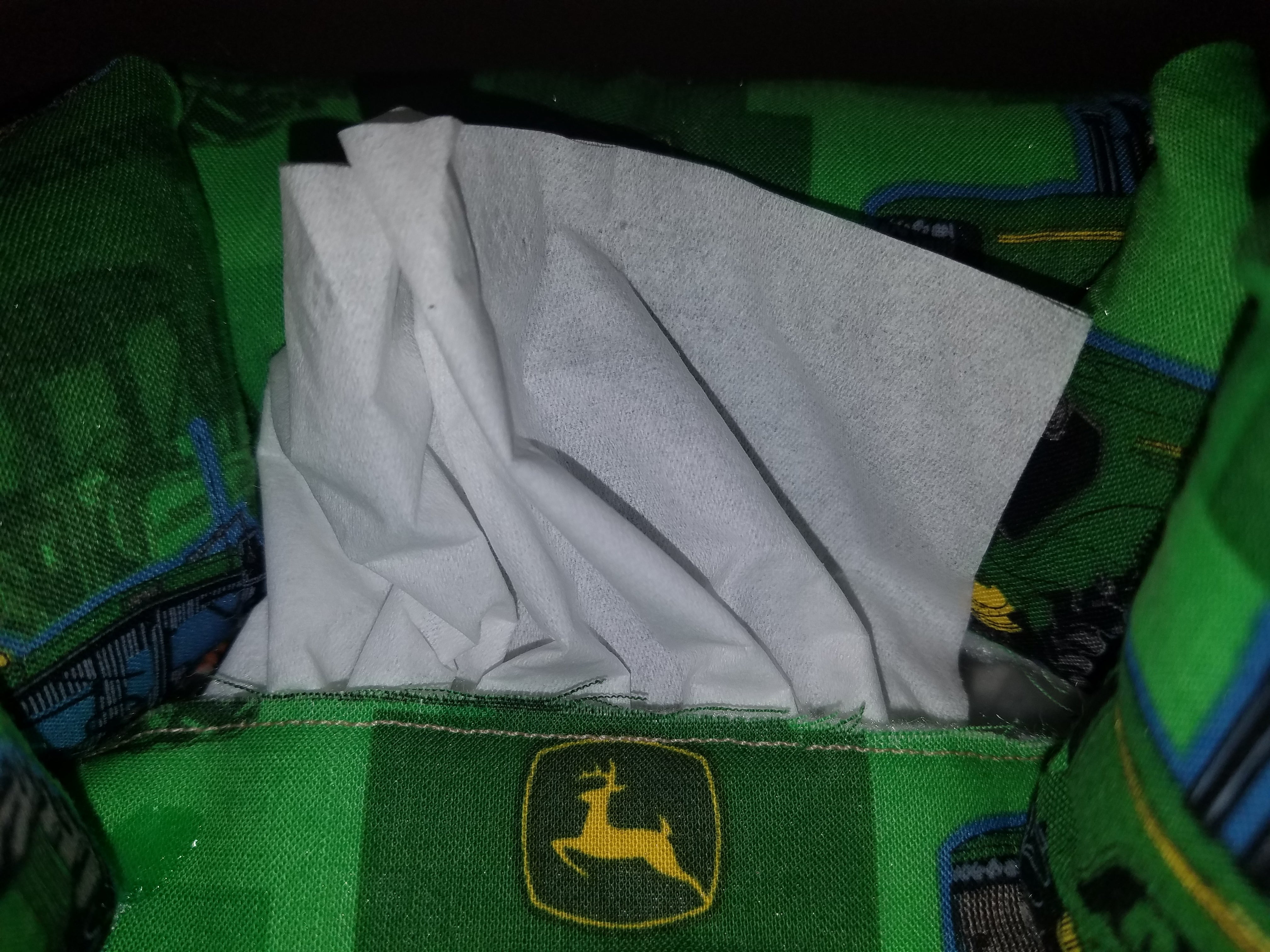 John Deere handmade Kleenex box couch cover