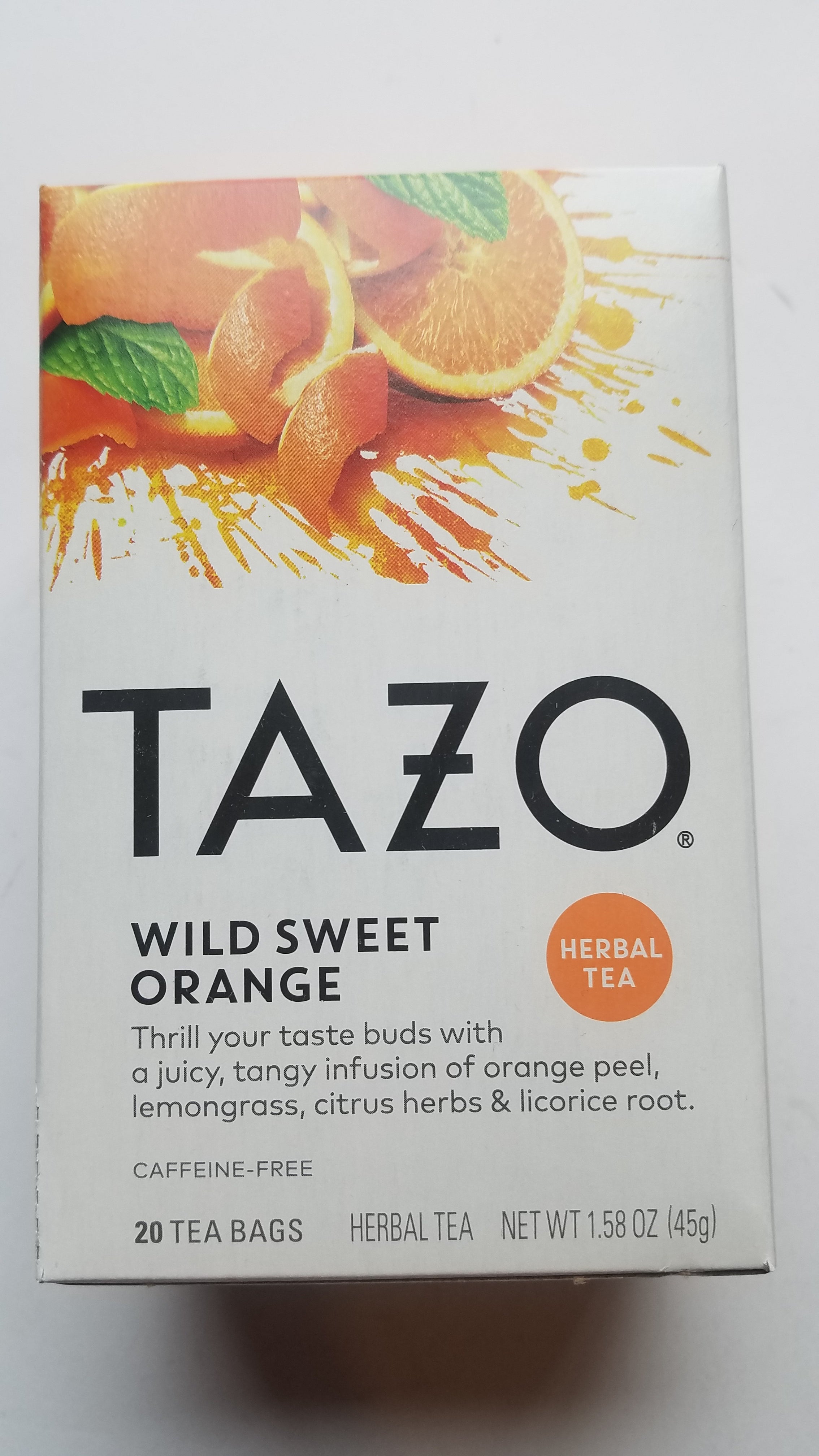 Tazo wild sweet orange herbal tea 20 count box filterbags lot of 2 new