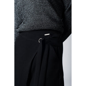 Black culotte with tie waist