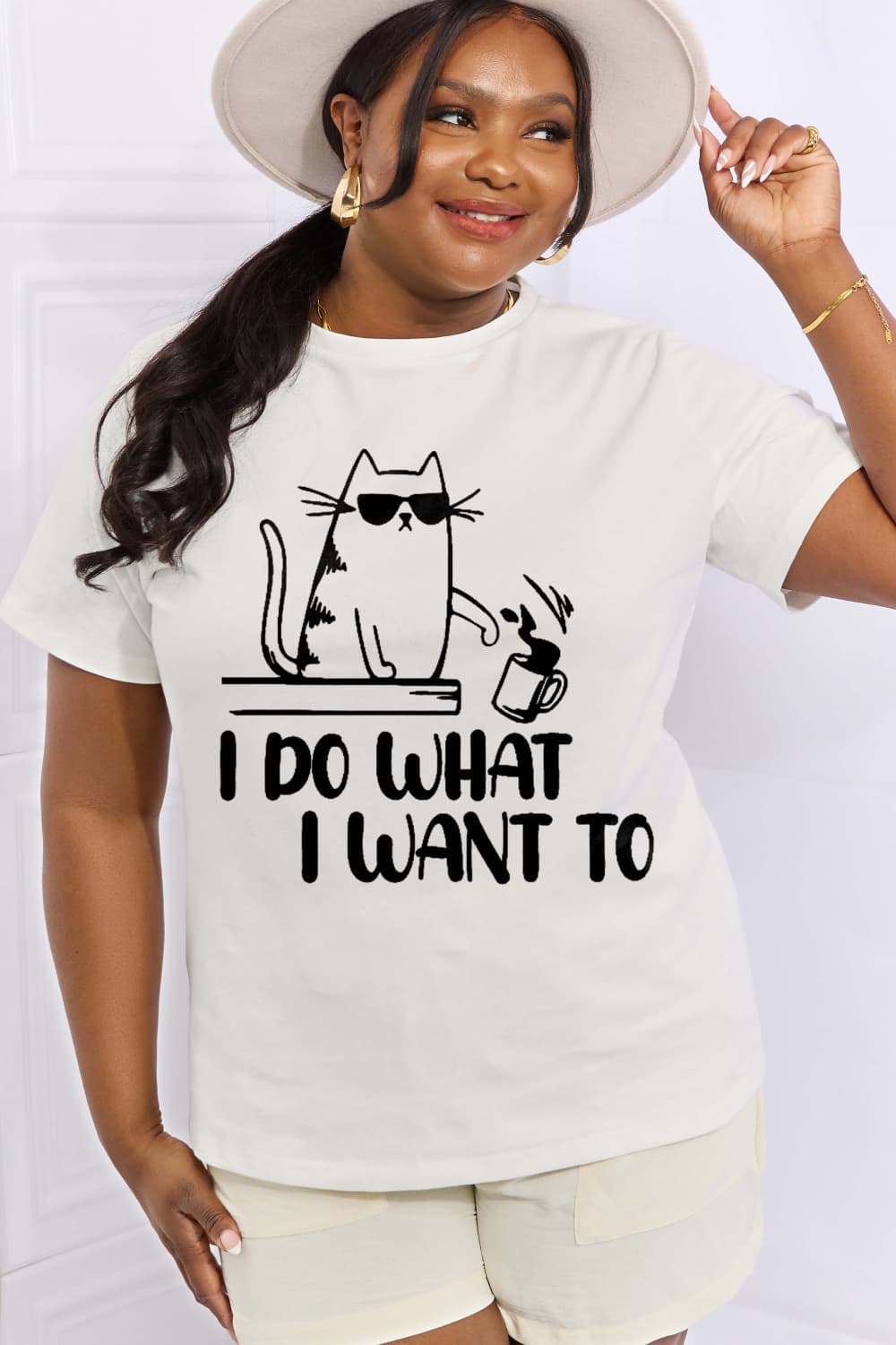 Simply Love Full Size I DO WHAT I WANT TO Graphic Cotton Tee