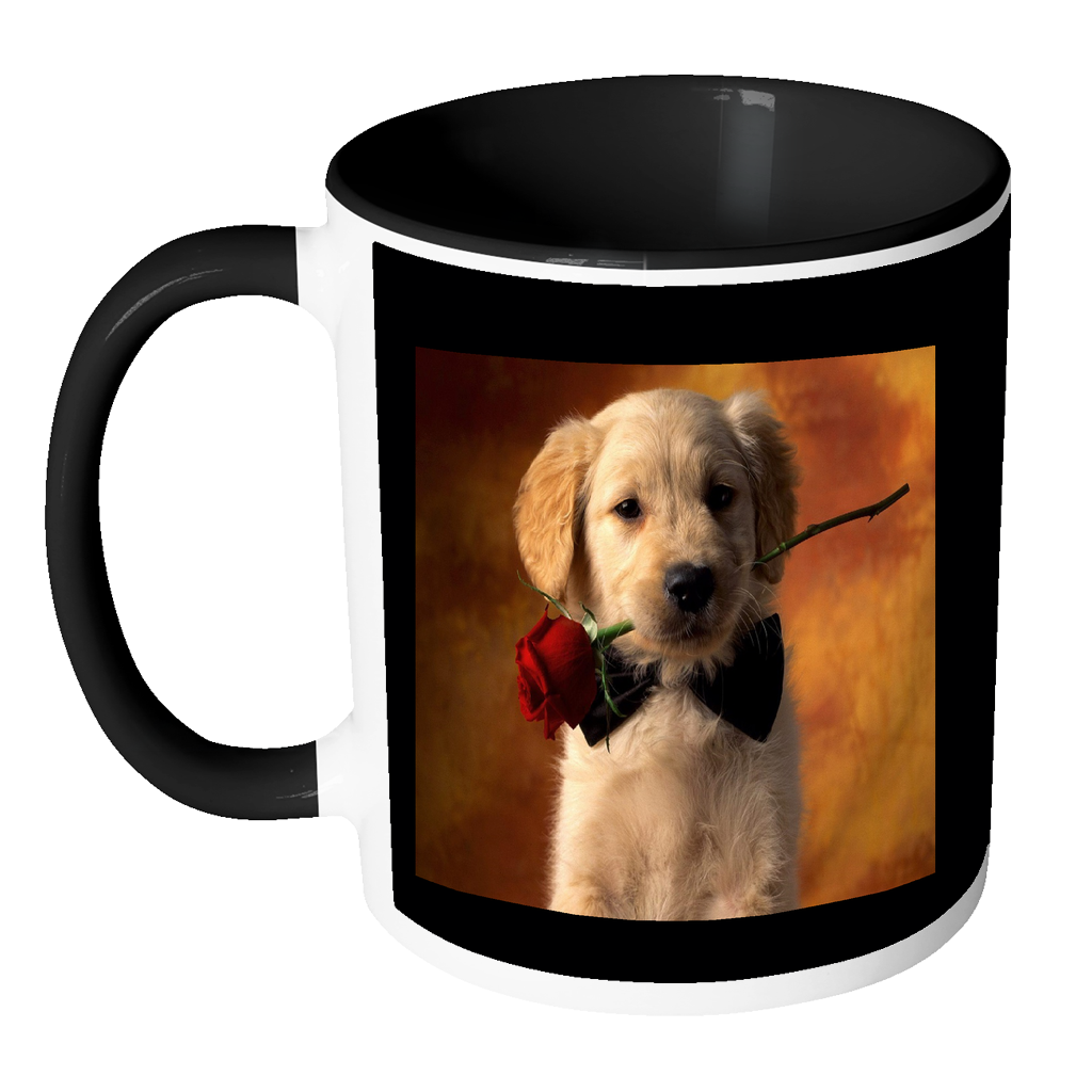 Puppy Love accent coffee mug 11 ounces