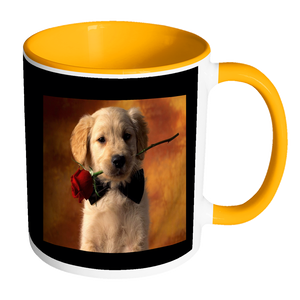 Puppy Love accent coffee mug 11 ounces