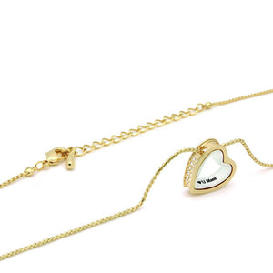 Mother Gold Heart Necklace Engraved with "I love U Mom", 18" Chains included