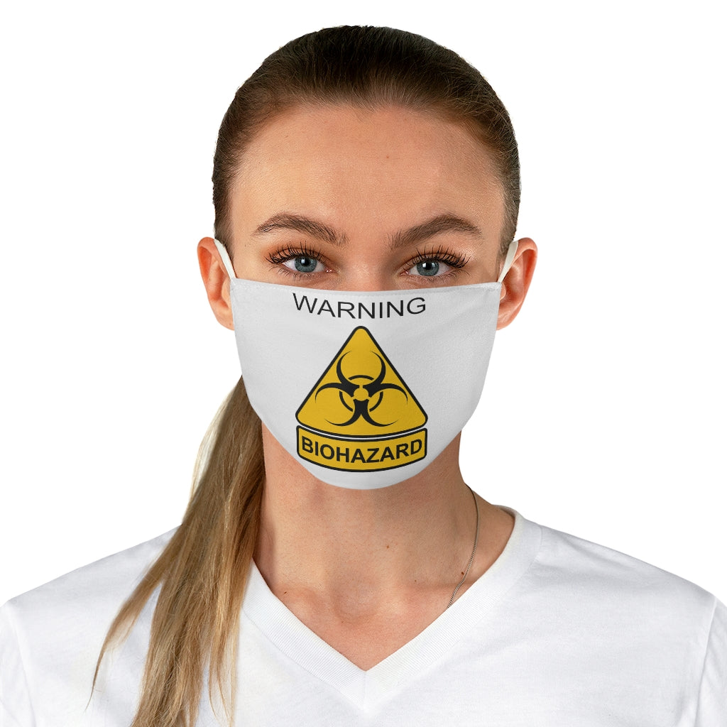 Warning biohazard  Fabric Face Mask