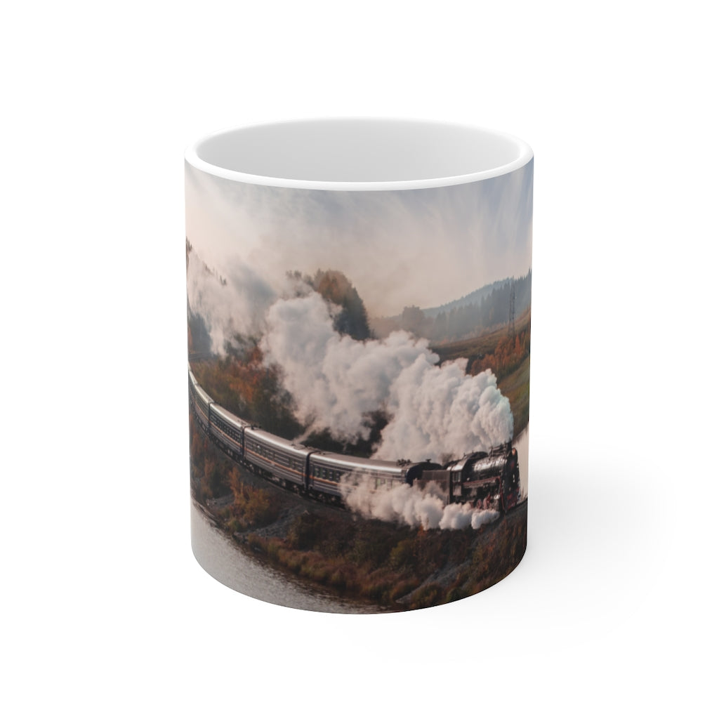 Railroad train by the water Ceramic Mug 11oz