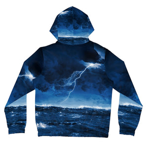 Stormy night at sea Women’s Full-Zip Hoodie (AOP)
