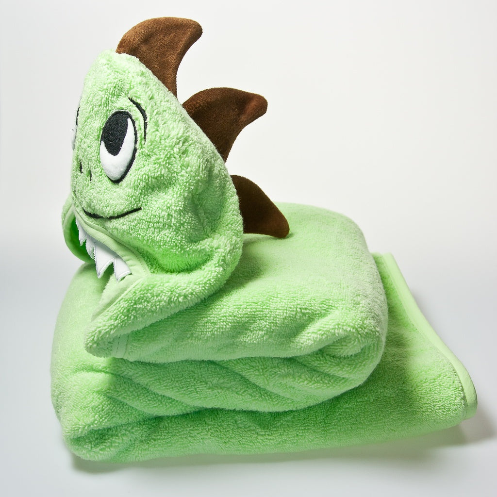 Dino Hooded Cotton Turkish Towel: Little Kid
