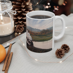 Railroad train by the water Ceramic Mug 11oz