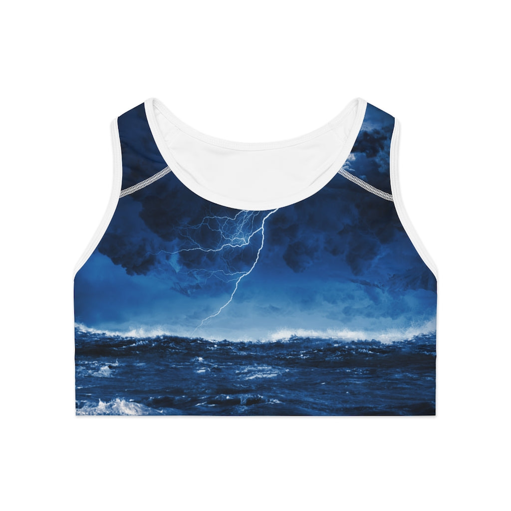 Stormy sky Sports Bra (AOP)