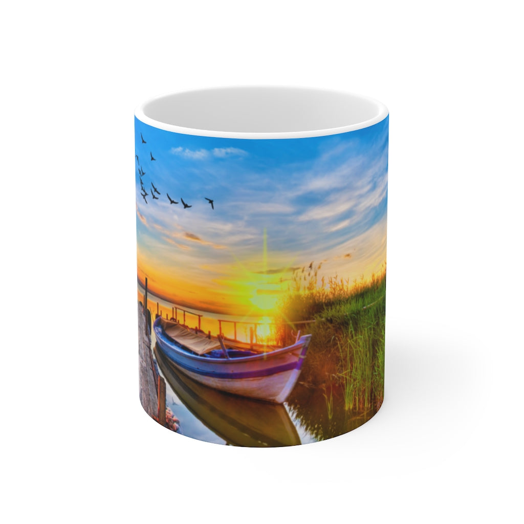 Peaceful boating sunset  art Ceramic Mug 11oz