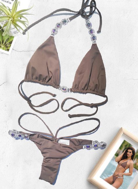 Shanel Triangle Top & Strappy Tango Bottom - Brown