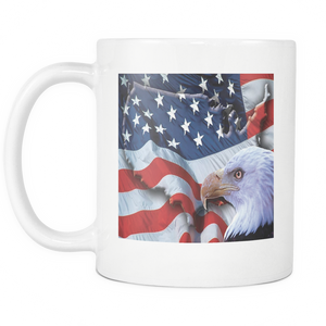 American Freedom Flag and Eagle double sided 11 ounce mug