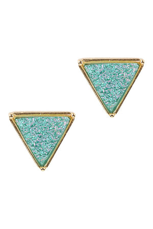 Fe1920 - Druzy Triangle Post Earrings