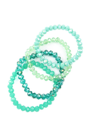 Four Line Crystal Beads Stretch Bracelet