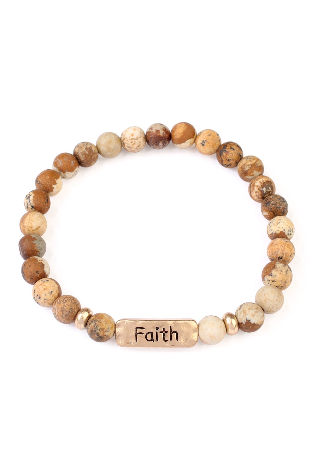 "Faith" Natural Stone Message Bracelet