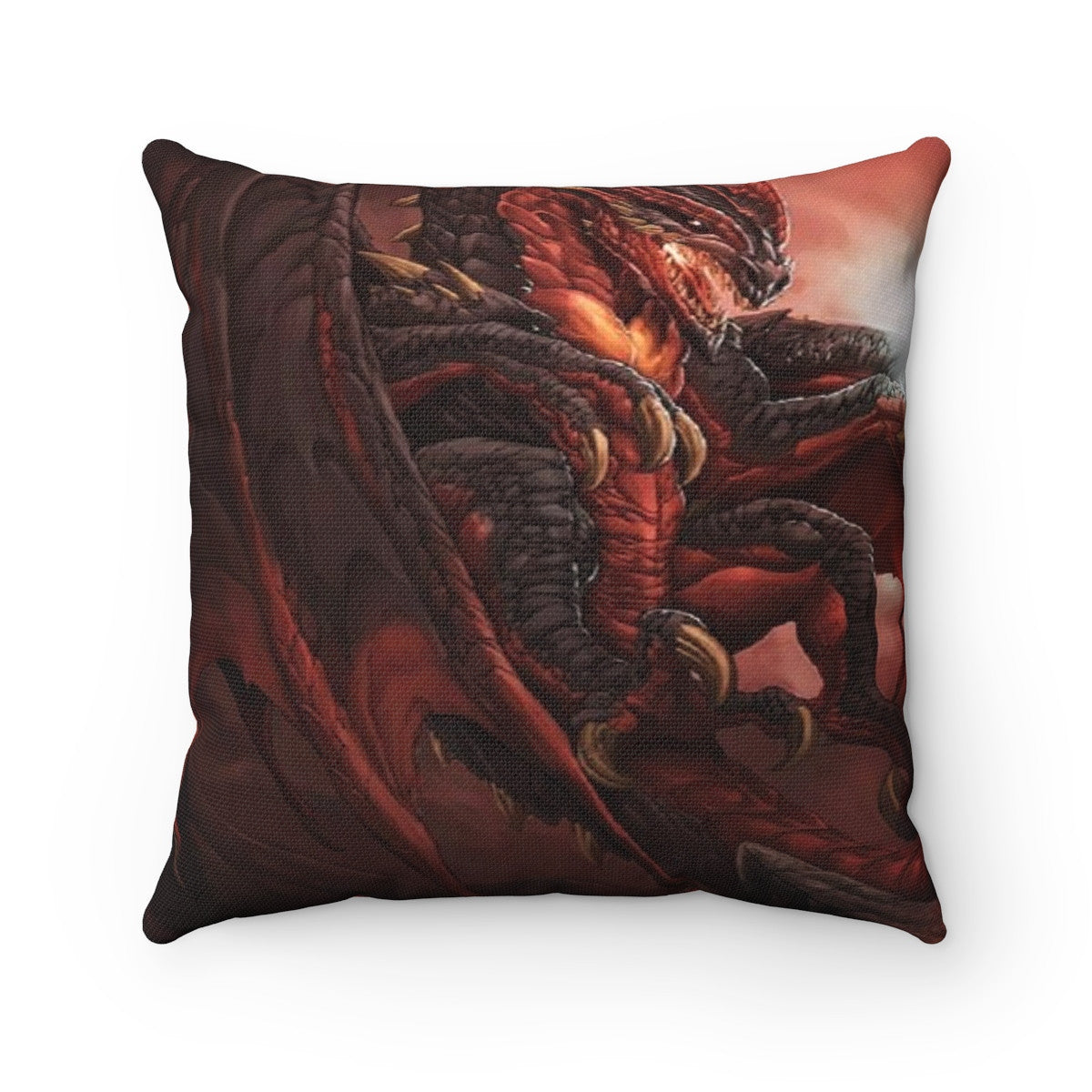 Fantasy Unicorn vs Dragon pillow Spun Polyester Square Pillow